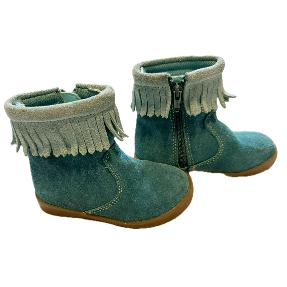 GAP Teal Boots with Fringe and Ankle Height